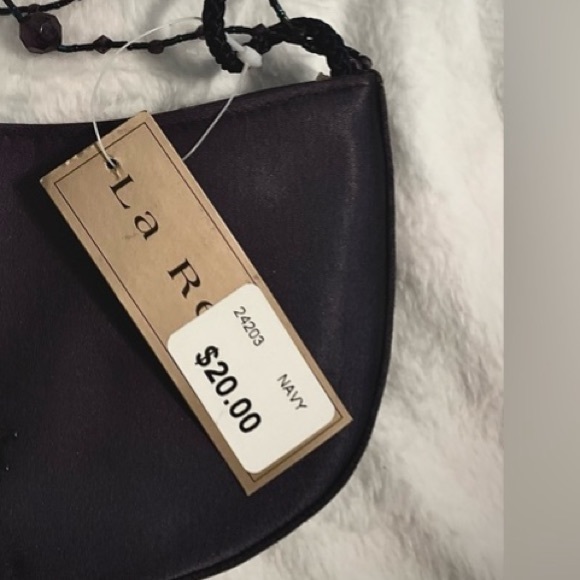 NWT ✅ LA REGALE 💙 DRESSY MINI NAVY BLUE PURSE (snap closure) - Picture 9 of 9